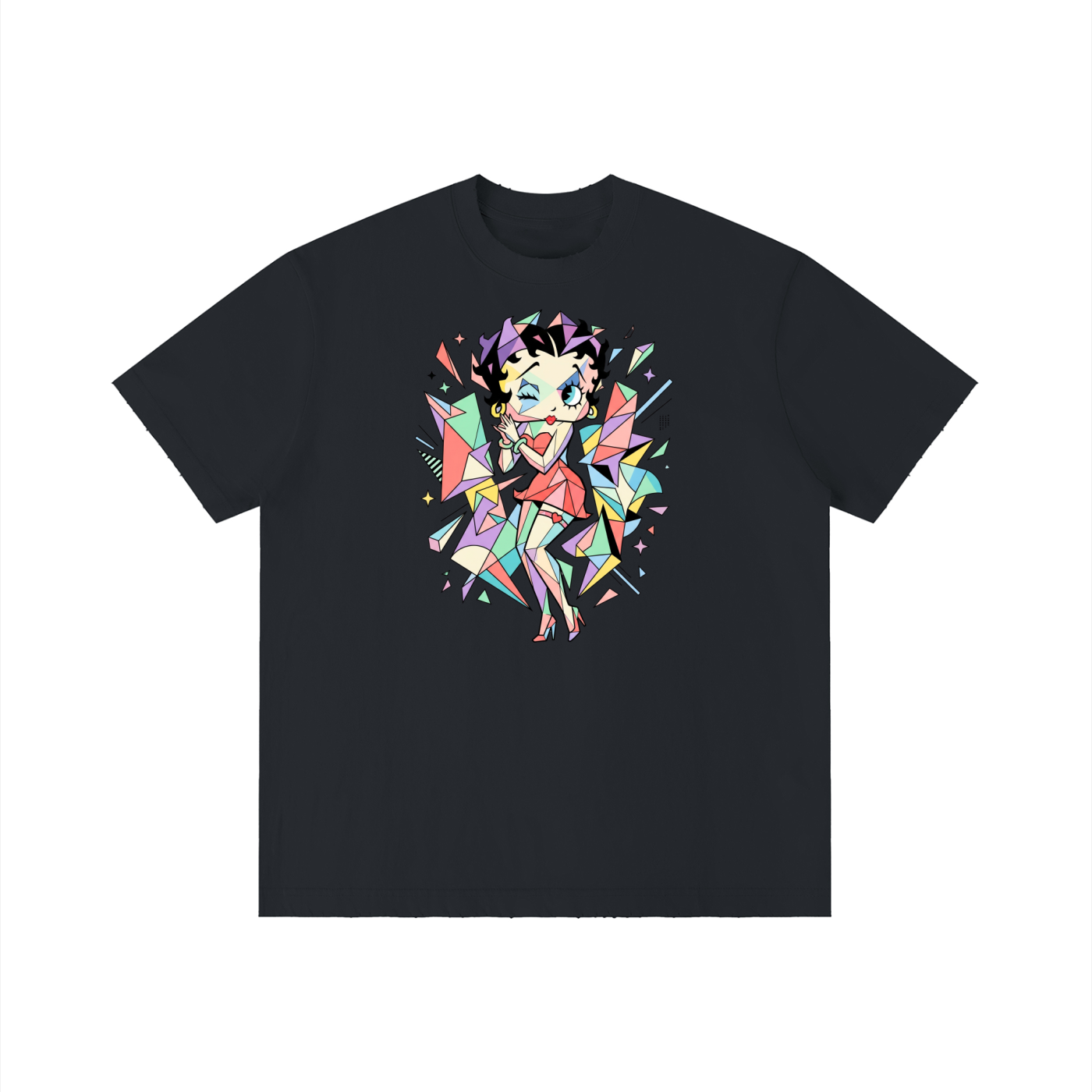 Unisex Vintage Wash Distressed T-Shirt - Betty Boop