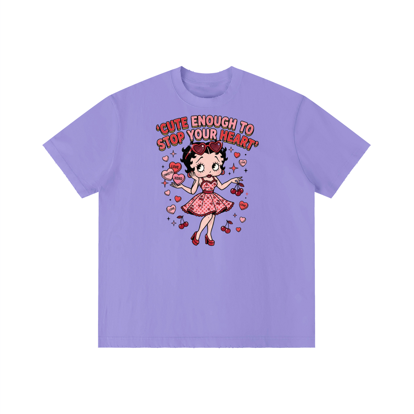 Unisex Vintage Wash Distressed T-Shirt - Betty Boop