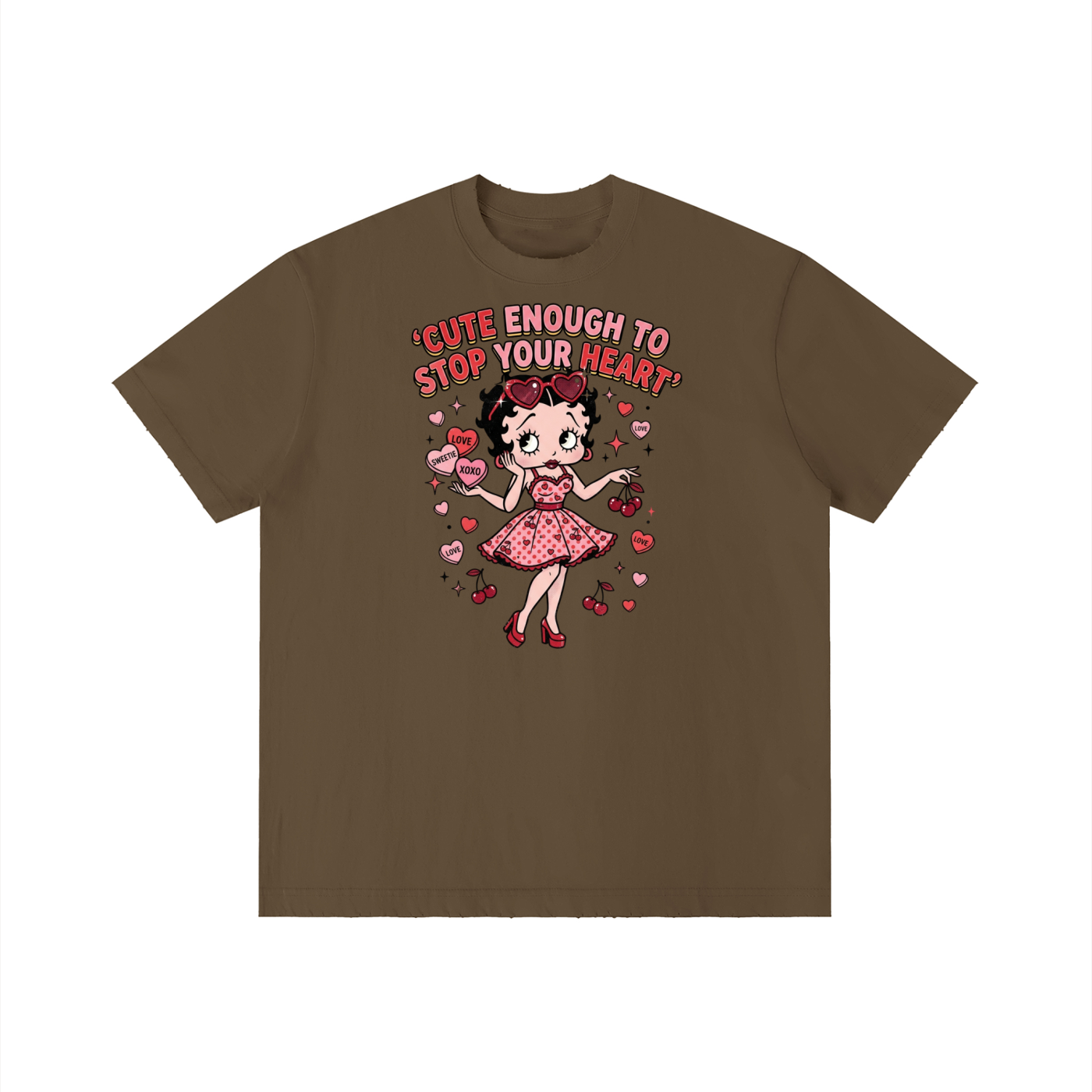 Unisex Vintage Wash Distressed T-Shirt - Betty Boop