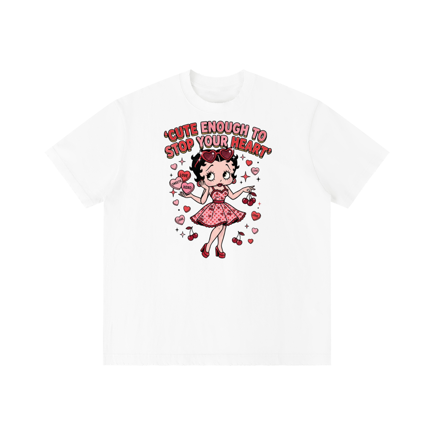 Unisex Vintage Wash Distressed T-Shirt - Betty Boop