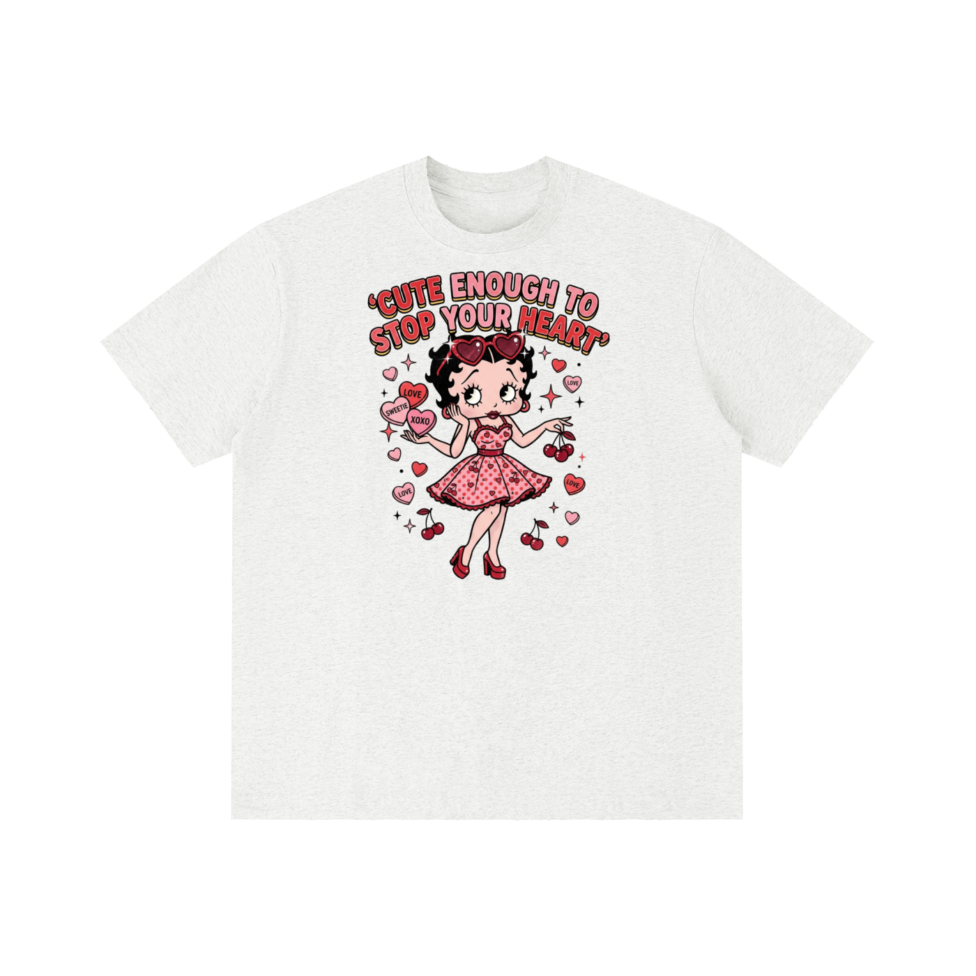 Unisex Vintage Wash Distressed T-Shirt - Betty Boop