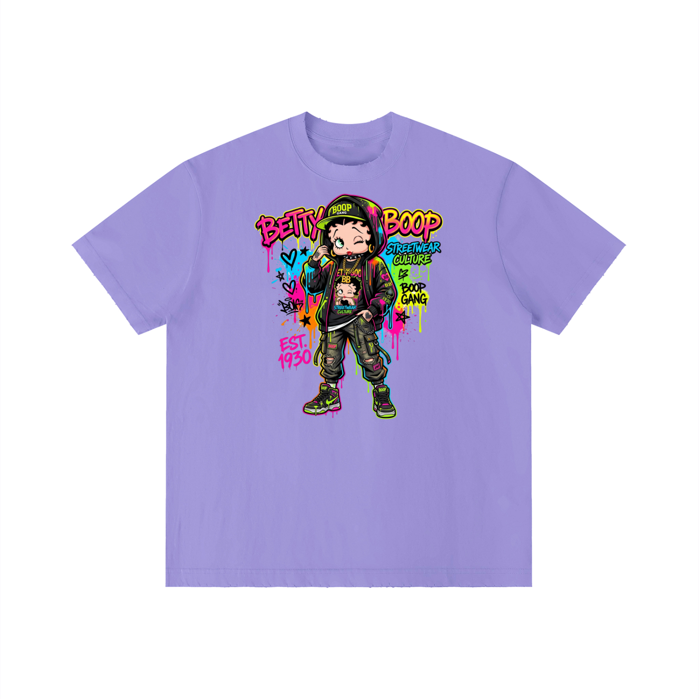 Unisex Vintage Wash Distressed T-Shirt - Betty Boop