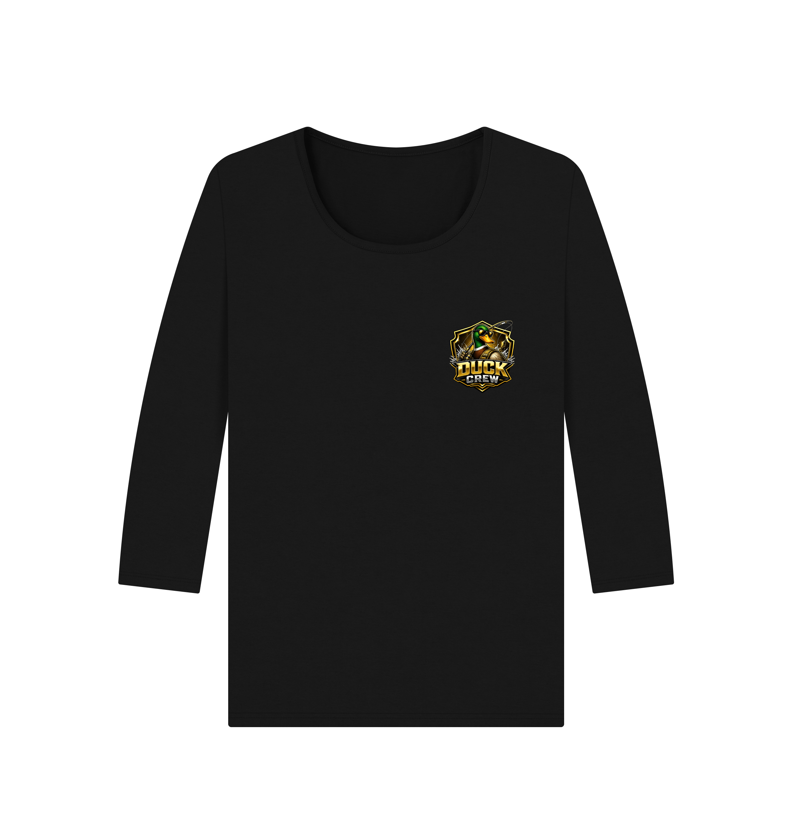 Black Printed Long Sleeve T Shirt Front