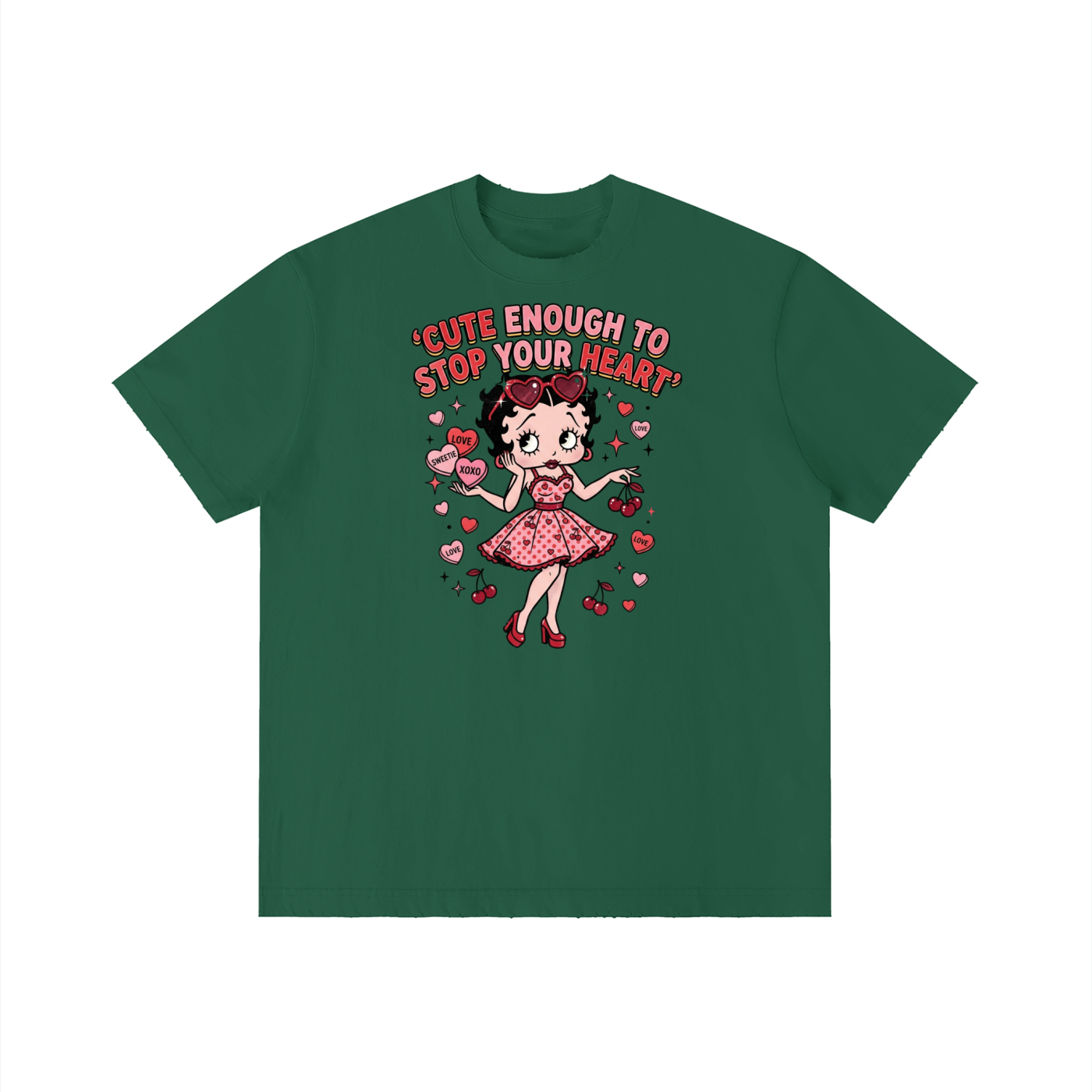Unisex Vintage Wash Distressed T-Shirt - Betty Boop