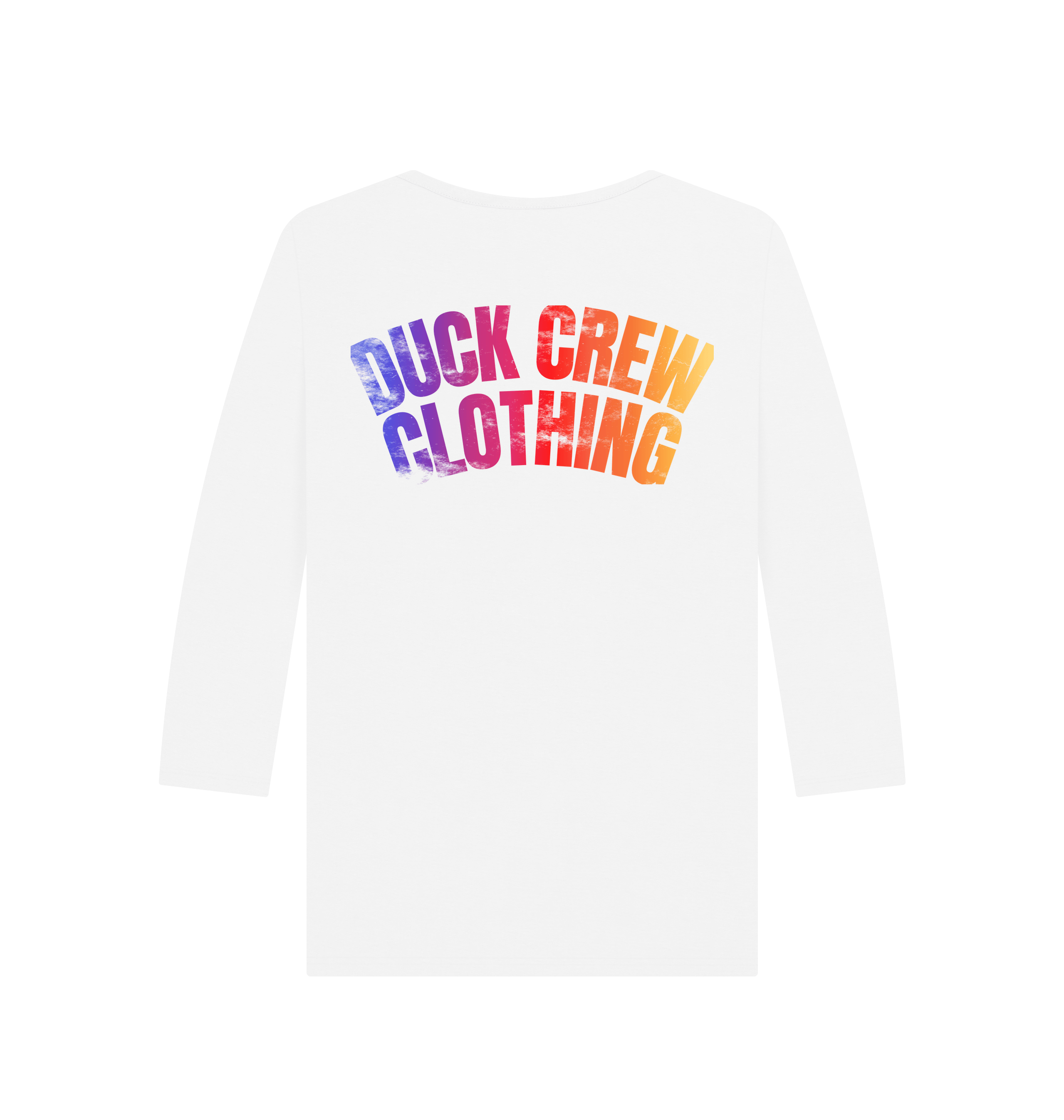 White Printed Long Sleeve T Shirt Back