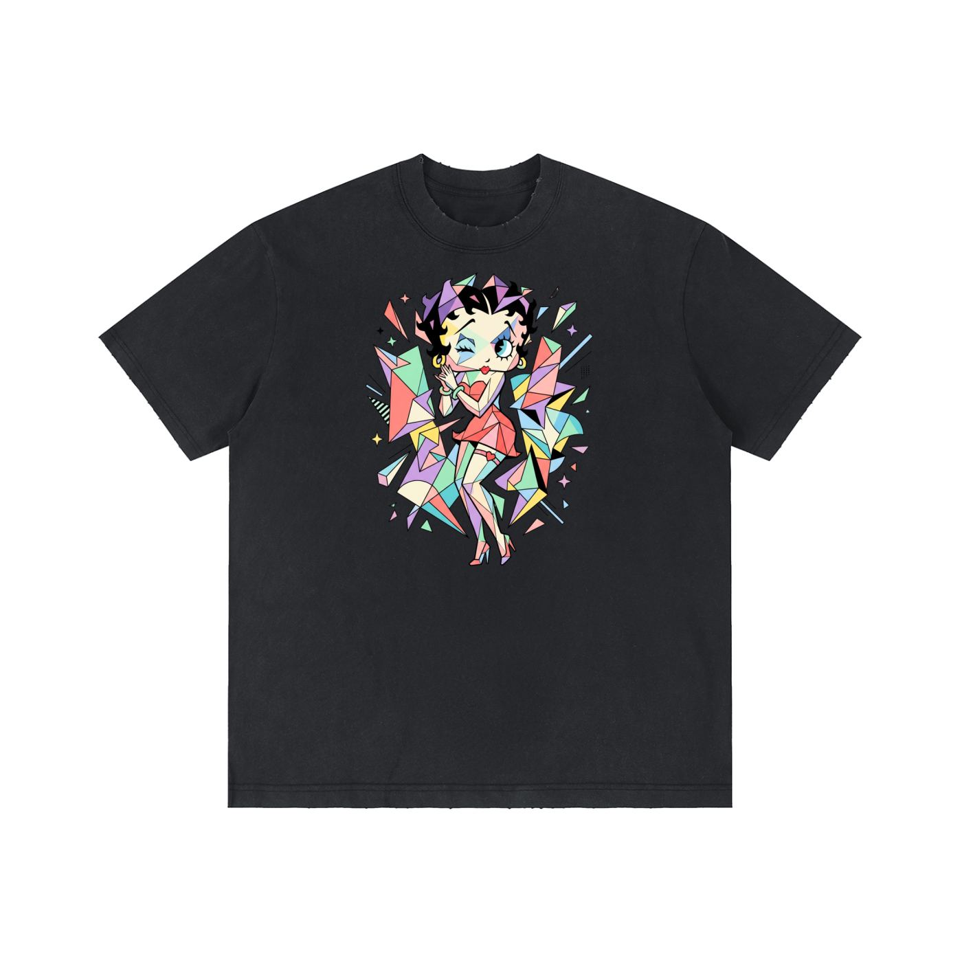 Unisex Vintage Wash Distressed T-Shirt - Betty Boop
