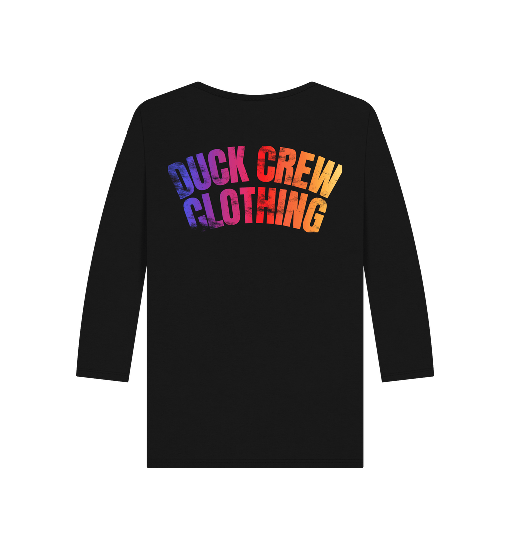 Black Printed Long Sleeve T Shirt Back