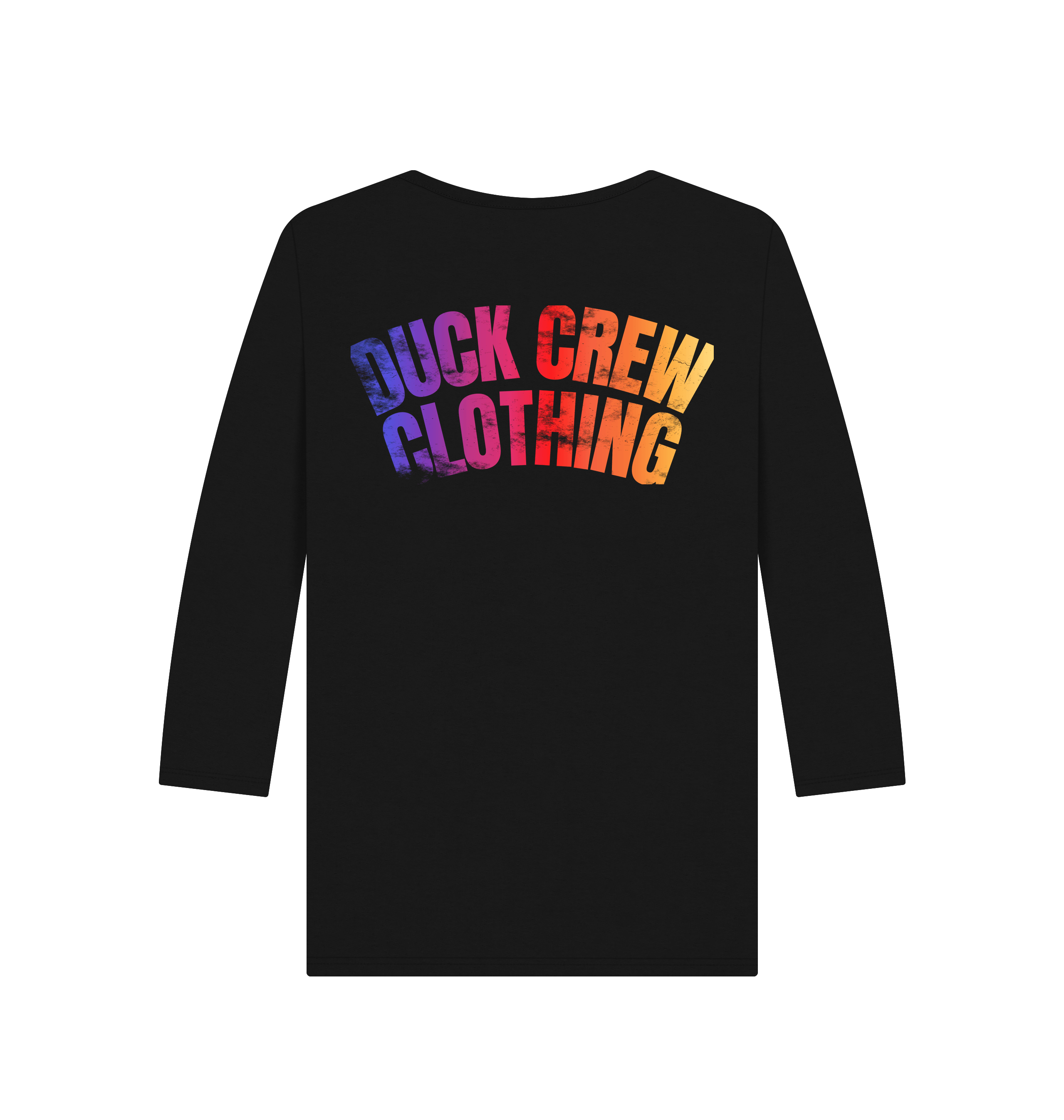 Black Printed Long Sleeve T Shirt Back
