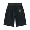 Unisex Vintage Wash Distressed Wide Leg Shorts - Duck crew